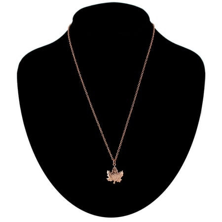 - Canadian Maple Leaf Symbol Rose Gold Tone Charm Pendant Necklace Made In USA