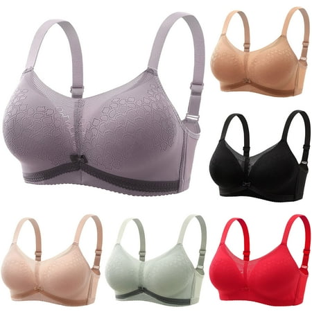Fesfesfes Bras for Women Wireless Casual Gathered Shaping Cup Mesh Underwire Bra Everyday Bras