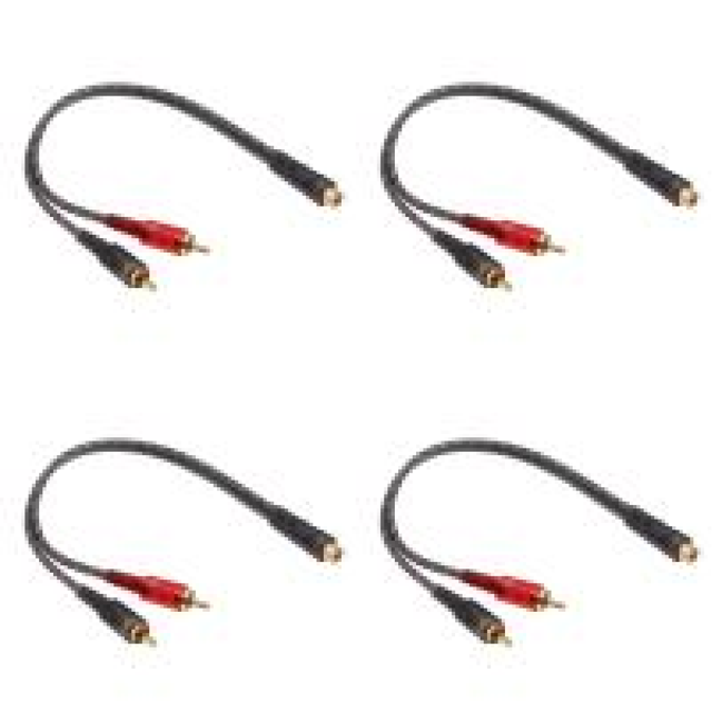 1 cable de audio de 27 cm RCA hembra a 2 RCA macho divisor para sistema de coche 1 pieza