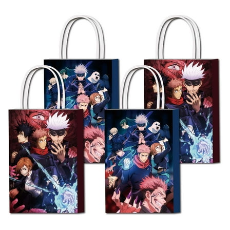 16 Pcs For Jujutsu Cartoon For Kaisen-Themed Candy Gift Bags – Party Favor Bags with Handles for Birthday Decorations and Celebrations