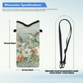 thumbnail image 6 of ZIATUBLES Cellphone Crossbody Bag Water Resistant Neoprene Portable Phone Pouch Stylish Sleeve Case with Detachable Carrying Strap and Hook Loop Fastener, 4 X 8 Inch, Hummingbird Flower, 6 of 7