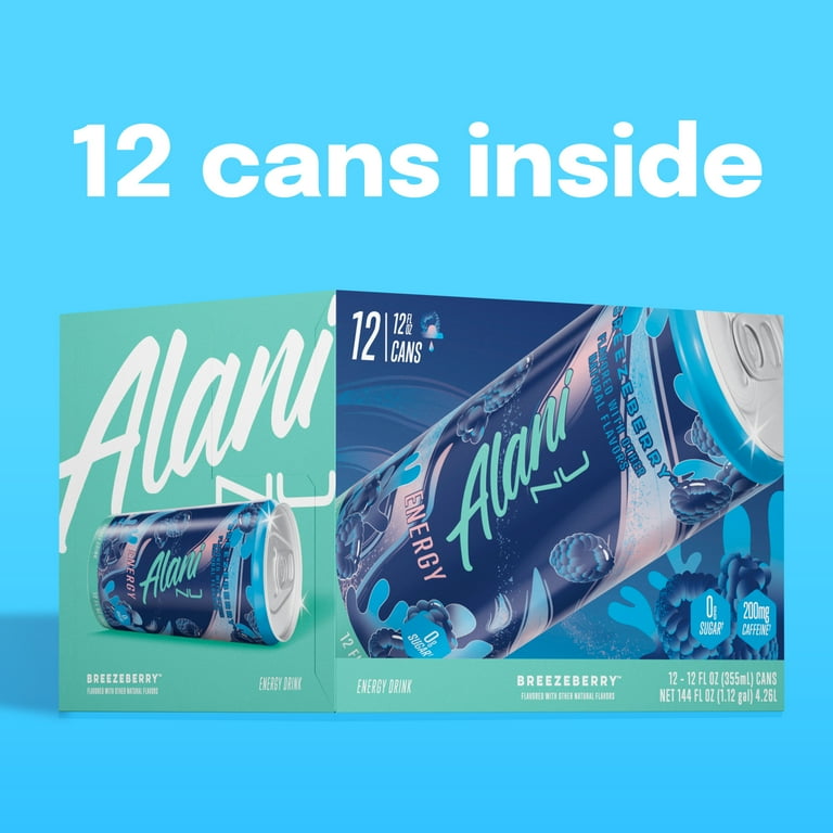 Alani Nu, Energy Drink, Breezeberry, 12 fl oz 12 Pack Cans