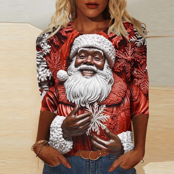 RKSTN women blouses Women's Fashion Tees Casual Crewneck 3/4 Sleeve Loose T Shirt Ladies Blouses Shirts early fall fashion