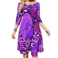 thumbnail image 1 of 60S Hippie Psychedelic Pattern Square Neck Dress Cute Loose Print Dresses Elegant Beach Party Dress Abstract Bright Colorful, 1 of 5