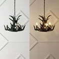thumbnail image 4 of JONATHAN Y Nelle 18" Adjustable Resin Antler 3-Light Dimmable LED Chandelier, Black, JYL6304B, 4 of 10