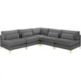 thumbnail image 1 of Meridian Furniture – Section Modulaire en Velours Gris Julia, 1 of 5