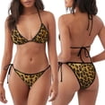 thumbnail image 3 of Balery Golden Leopard Glitter Pijama Estampado Bikini de Dos Piezas para Mujer - Conjunto de Bikini Ajustable Sexy y Cómodo para Playa, 3 of 6