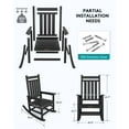 SERWALL Outdoor Oversized Slat Rocking Chair, HDPE Plastic Porch Rocker