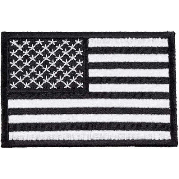 American Flag Black & White Patch, X-Small Size