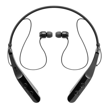 Headset Retail Box - LG TONE Triumph In-Ear Earbuds Headphones Bluetooth Wireless Stereo Neckband Headset with Built-In Remote and Mic, Black (New Open Box)