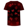 thumbnail image 4 of Fewfanhot Women's Canada Day Maple Leaf Print T-Shirt, Crew Neck Patriotic Short Sleeve Tee, Casual Summer Loose Fit Top, S-3XL, 4 of 5
