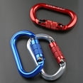 thumbnail image 3 of Mousqueton en Alliage d'Aluminium Ultraléger 25KN Autobloquant - Pince Rapide Forgée de Qualité Aérienne pour Vis de Portail pour Escalade Extérieure, Rapprochement, Canyoning, Sac à Dos et Accessoire d'Équipement, Bleu (61mm, 79-86g), 3 of 6