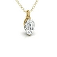 thumbnail image 4 of SZUL Women's Lab Grown 1/4 Carat Marquise Solitaire Diamond Pendant in 14K Yellow Gold, 4 of 7