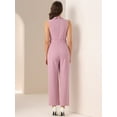 thumbnail image 4 of DARING DIVA Women's Casual Sleeveless Shawl Collar Office Jumpsuit M Dark Pink, 4 of 6
