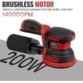 thumbnail image 2 of 5 Inch Brushless Cordless Random Orbital Sander Compatible with  12V Battery Tool Only Electric Palm Sander 14000OPM Dust Bag Variable Speed  Woodworking Metal, 2 of 8