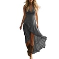 thumbnail image 2 of ChaoHeng Sundresses for Women Summer Dress Solid Hollow Out Sleeveless Midi V Neck Loose Beach Vacation for Dark Gray XXXL, 2 of 6