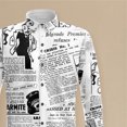 thumbnail image 3 of Camisa de manga larga con estampado de periódicos, ropa de vacaciones diaria, camisa unisex con transferencia térmica, 3 of 5