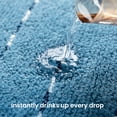 thumbnail image 3 of Sleep Zone Bathroom Rugs Bath Mat Set of 2 Ultra Soft surface Striped Space-Dyed, Non-Slip Backing, Bath Mats with U-Shaped Toilet for Bathroom Floor, Tub and Shower, Blue, 3 of 7