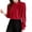 Red, variant on Women Blouses Dressy Pleated Front Ruched 3/4 Sleeve Chiffon Shirt for Work Office Party Blouse Top Red XL