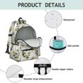 thumbnail image 4 of Sunflower and Plank White Pattern Backpack for School, Cute School Bag with Adjustable Shoulder Straps and Padded Back, 13.4"x11"x4.7", 4 of 5