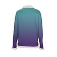 thumbnail image 4 of UTSJKR Christmas Sweatshirts for Women, Faux Fur Trim Casual Loose Long Sleeve Pullover Crewneck Long Sleeve Gradient Pullover Purple XXL, 4 of 5