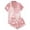 Pink, variant on Women's Satin Pajama Set,Short Sleeve Button Down Shirt and Shorts 2-Piece Loungewear Set for Sleepwear Black,Women's Plus XL