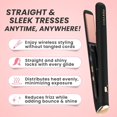 thumbnail image 2 of YBQF Cordless Hair Straightener 1 Inch – On The Go Travel Styling Tool – 2 in 1 Cordless Flat Iron & Curler – Wireless Flat Iron - Ceramic Tourmaline Technology (Black Rose-Gold), 2 of 5