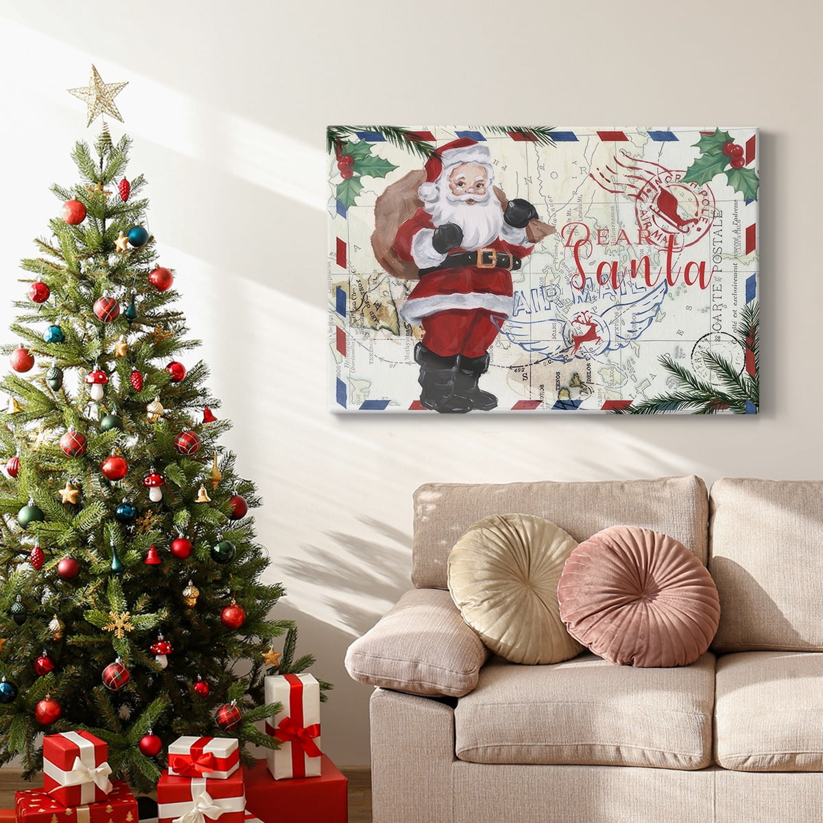Christmas Par Avion Collection A- Gallery Wrapped Canvas