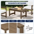 thumbnail image 4 of KINGYES 3 Pieces Outdoor Furniture Set, HDPE All Weather Use Conversation Couch Sets,2 Armchairs & 1 Coffee Table for Patio Backyard, Brown Frame with Khaki Cushions, 4 of 9