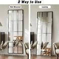 thumbnail image 4 of BEAUTYPEAK 71"x 30" Rectangular Full Length Windowpane Mirror Wall-Decor Mirror,Black, 4 of 7