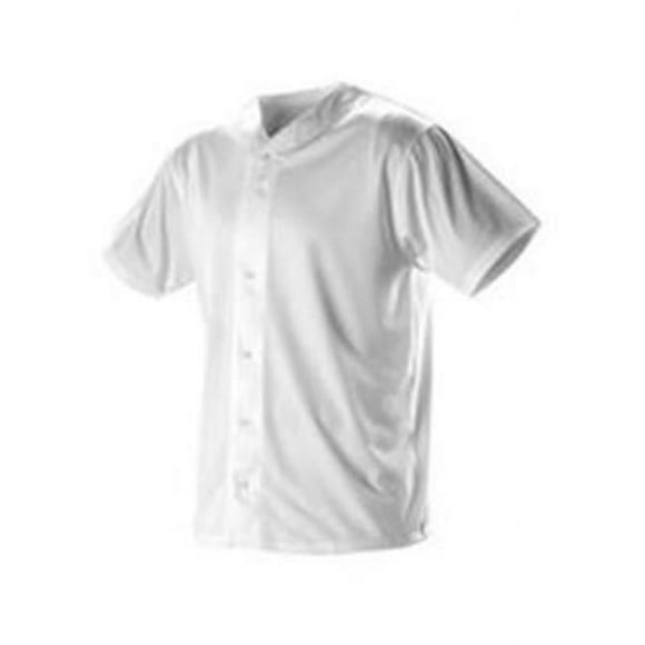 Alleson Athletic B33585006 Youth Full Button Lightweight Baseball Jersey&#44; White - Extra Large