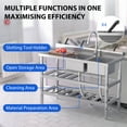 thumbnail image 6 of WPOND 47" Freestanding Utility Sink with Hot and Cold Faucet, Stainless Steel Sink with Workbench, Commercial Kitchen Double Bowl Sink for Garage, Restaurant, Kitchen, Laundry, NSF Certified, 6 of 8