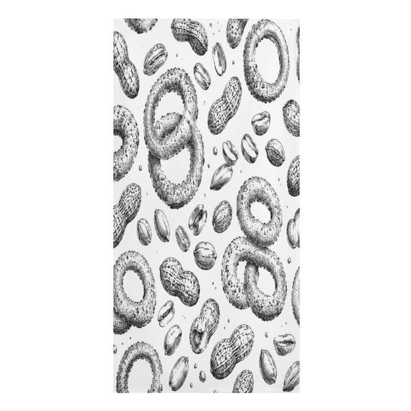 RKSupls Pretzel Peanut Snack Pattern Microfiber Beach Towel Absorbent Compact Towels for Swimming Pool Beach Travel Things for Vacation Essentials Adult Gift,61.4×30.3Inch