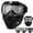 Black, variant on A Full-face Goggle with Removable Face Mask, Adjustable Motocross Eyewear for Riding and Cutting,UV-Resistant, Dustproof, HD Anti-Fog Lenses