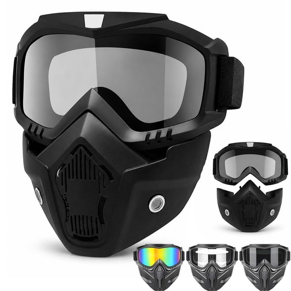 Detachable Full Face Goggle Mask with Anti-Fog High for Riding and Cutting,UV-Resistant, Dustproof, HD Anti-Fog Lenses,Personal Equipment