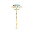 thumbnail image 3 of Angara Natural 1.12 Ct. Aquamarine with Diamond Halo Ring in 14K Yellow Gold for Women (Ring Size: 12), 3 of 9