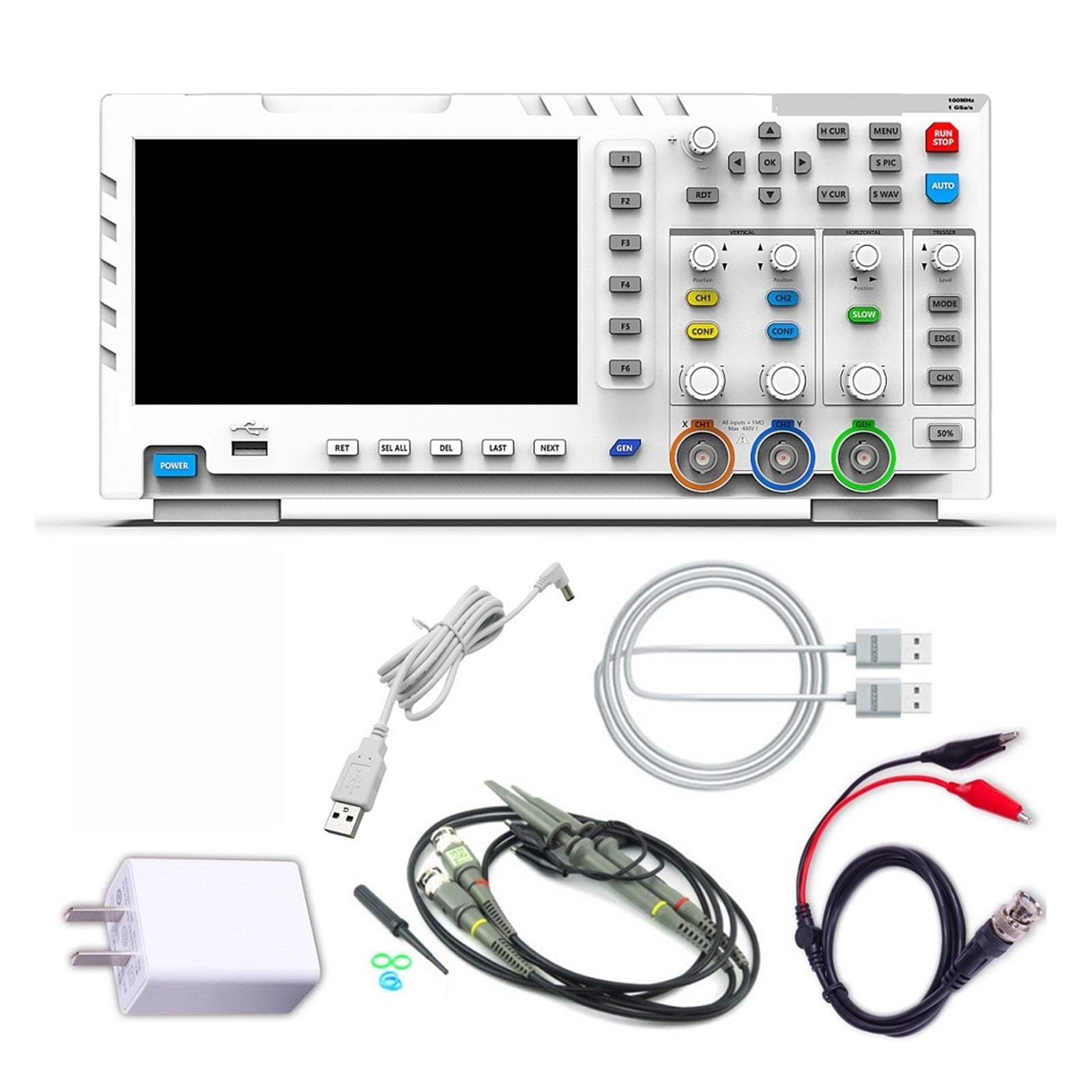 1014D Digital Oscilloscope 2 In 1 Dual Channel Input Signal Generator 100MHz* 2 Ana-log Bandwidth 1GSa/s Sampling Rate ,Professional Designed