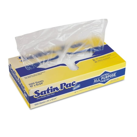 High Density Polyethylene Sheet - Dixie Satin-Pac High Density Polyethylene Deli Film Sheets, 10x10 3/4, Clear, 1000/PK -DXES10