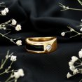 thumbnail image 6 of Rosec Jewels Promise Band Ring with Certified Moissanite and Black Enamel - 0.25 CT, 18K Yellow Gold, US 12.50, 6 of 9
