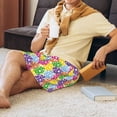 thumbnail image 5 of Pofeuu Bright and colorful easter eggs Print Men's Soft Woven Elastic Waistband Sleep Pajama Short-XX-Large, 5 of 6