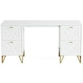 thumbnail image 4 of Spaco 59" White Computer Desk with File Drawers, Wood Executive Desk for Indoor as Home, Office, White, 4 of 4