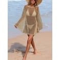 thumbnail image 4 of jinghuiyue Womens Summer Crochet Swimsuit Coverup Boat Neck Hollow Out Knit Sweater Tops Beach Vacation Clothes XXL, 4 of 7