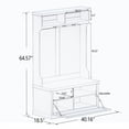 thumbnail image 3 of Hall Tree 3 In 1 with 4 Hooks and Shoe Cabinet, Entryway Storage Bench Freestanding Coat Hanger with 2 Shelves for Entrance Hallway, White, 3 of 7