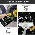 thumbnail image 6 of Sunflower Kitchen Rugs and Mats Non Skid Washable Set of 2, You are My Sunshine Kitchen Mats for Floor, Cute Yellow Flower Bee Black Background Under Sink Mats for Kitchen, 6 of 6
