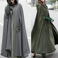 thumbnail image 3 of Seyurigaoka Fashion Winter Long Cape Women Warm Robe Wool Hooded Cloak Jacket Windproof Poncho Coat, 3 of 8