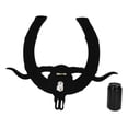 thumbnail image 5 of 21" L Rustic Western Longhorn Bull Cow Skull With Giant Horseshoe Wall Decor, 5 of 7