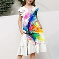 thumbnail image 2 of Robes Décontractées pour Filles, Robe à Manches à Volants Superposée pour Activités Extérieures, Intérieures, Printemps, Été et Automne, 2 of 7