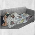 thumbnail image 6 of Floral Soft Flannel Fleece Blanket, Flower Pot with Blossoms Leaves and Bees Flying Around Summer Season Inspirational, Cozy Plush for Indoor and Outdoor Use, 50" x 70", Multicolor, by Ambesonne, 6 of 6