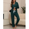 thumbnail image 4 of Conjunto de pijama ZMJ Postpartum, camisa de manga larga y pantalones, color verde azulado M, 4 of 8