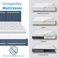 thumbnail image 3 of Boyd Sleep Senata Blue Linen King Size Fully Upholstered Platform Bed Frame with Adjustable Headboard, 3 of 14